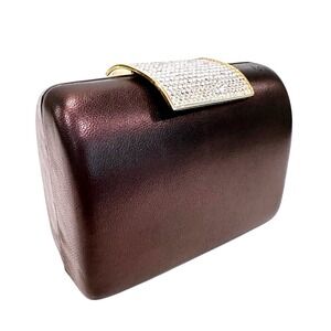 Inge Christopher Vintage Elegant Rhinestone Clutch Chain Strap Women's‎ Purple